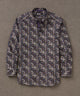 Westport Black Long Sleeve Medallion Print Sport Shirt