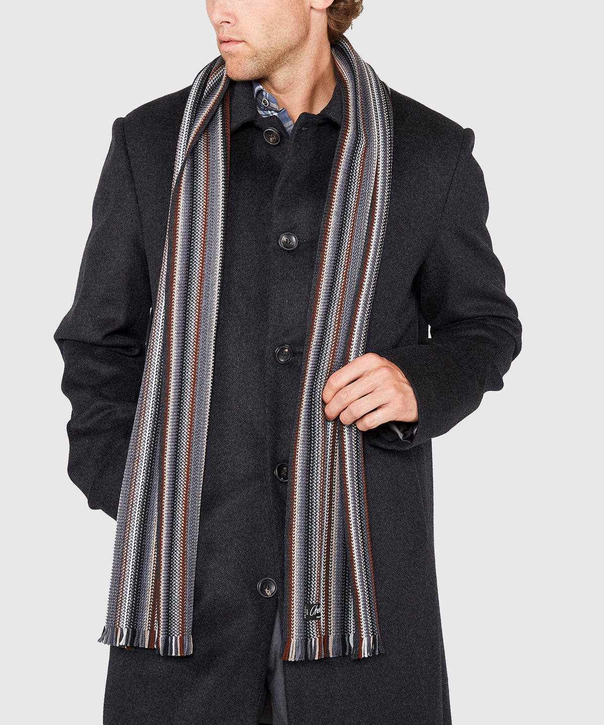 Westport Black Multi Color Knit Scarf, Men's Big & Tall