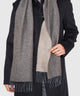 Westport Black Reversible Merino Wool Scarf