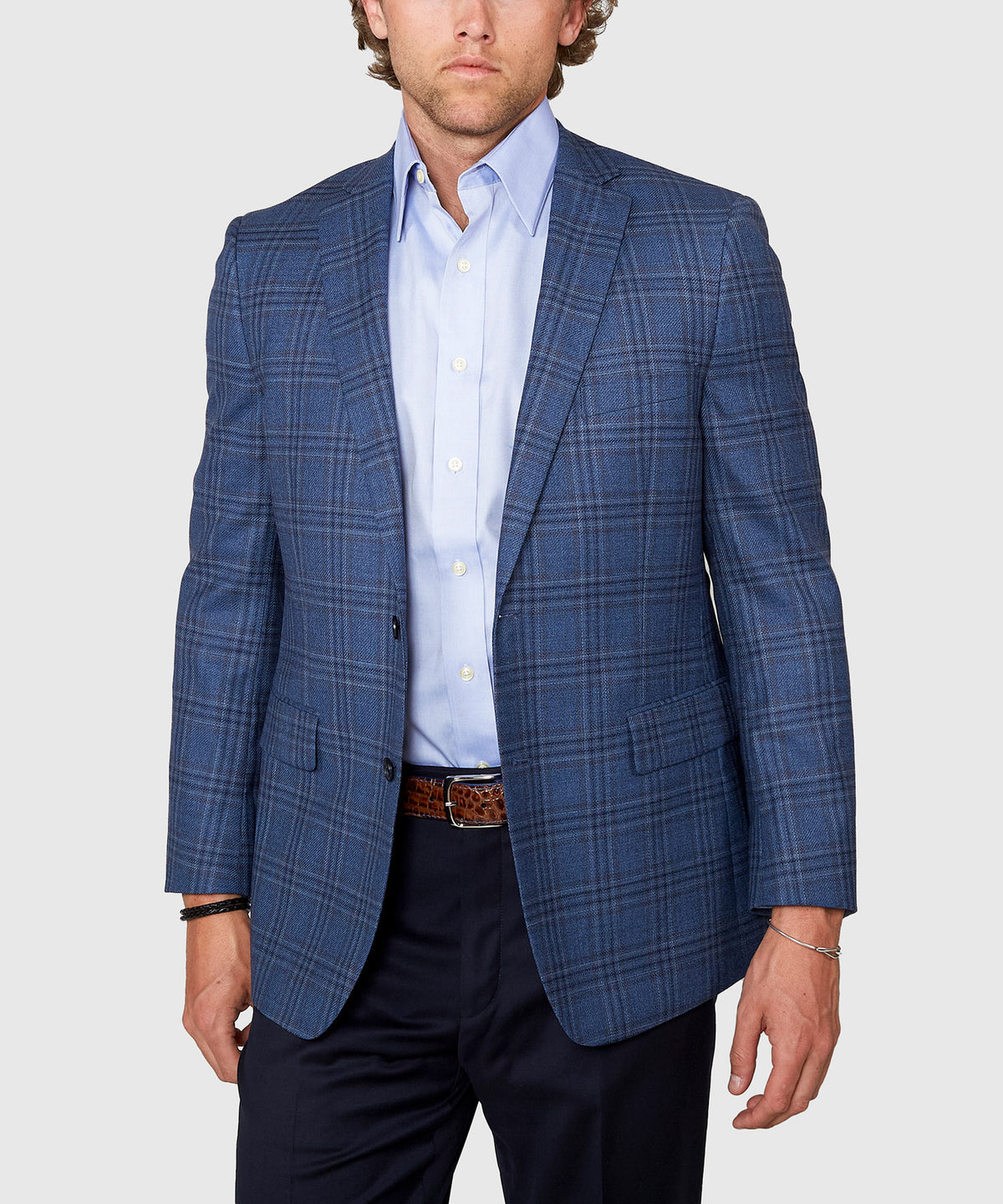 Westport Black Two Button Side Vent Plaid Sport Coat, Men's Big & Tall