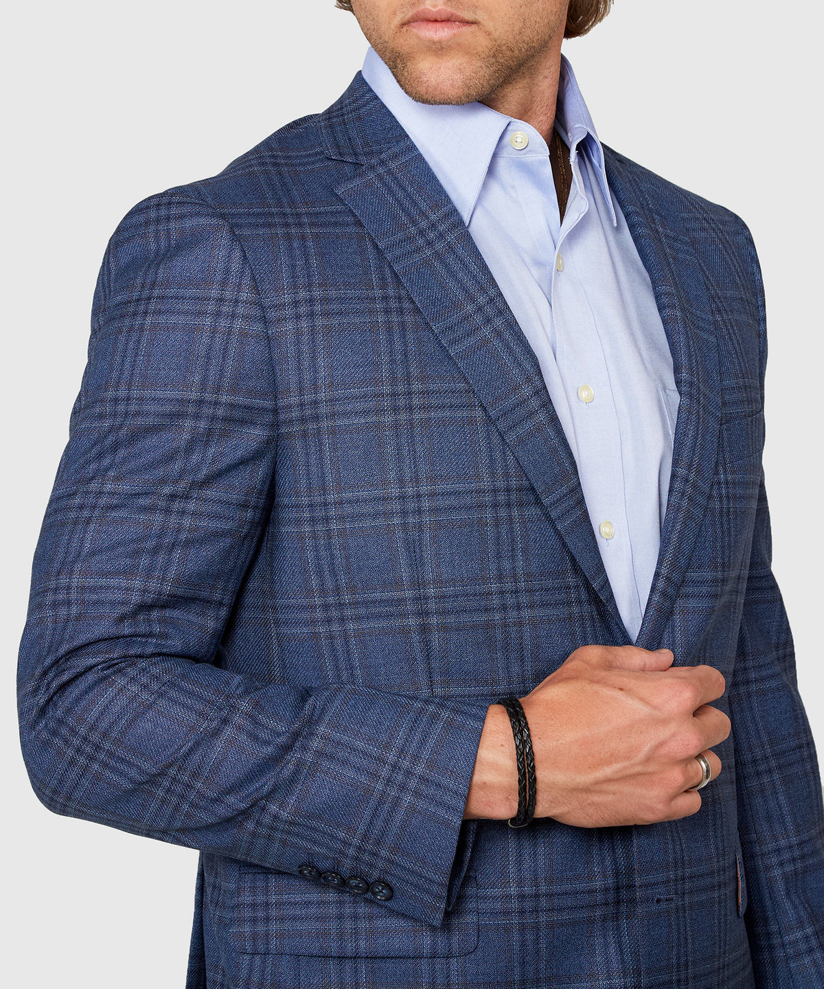 Westport Black Two Button Side Vent Plaid Sport Coat, Men's Big & Tall