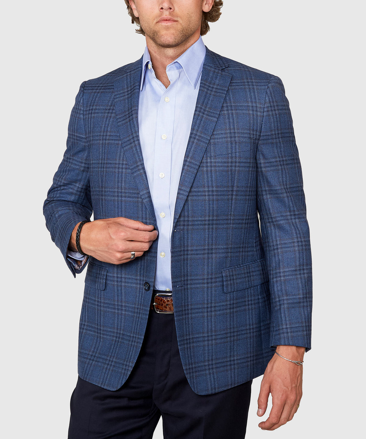 Westport Black Two Button Side Vent Plaid Sport Coat, Men's Big & Tall