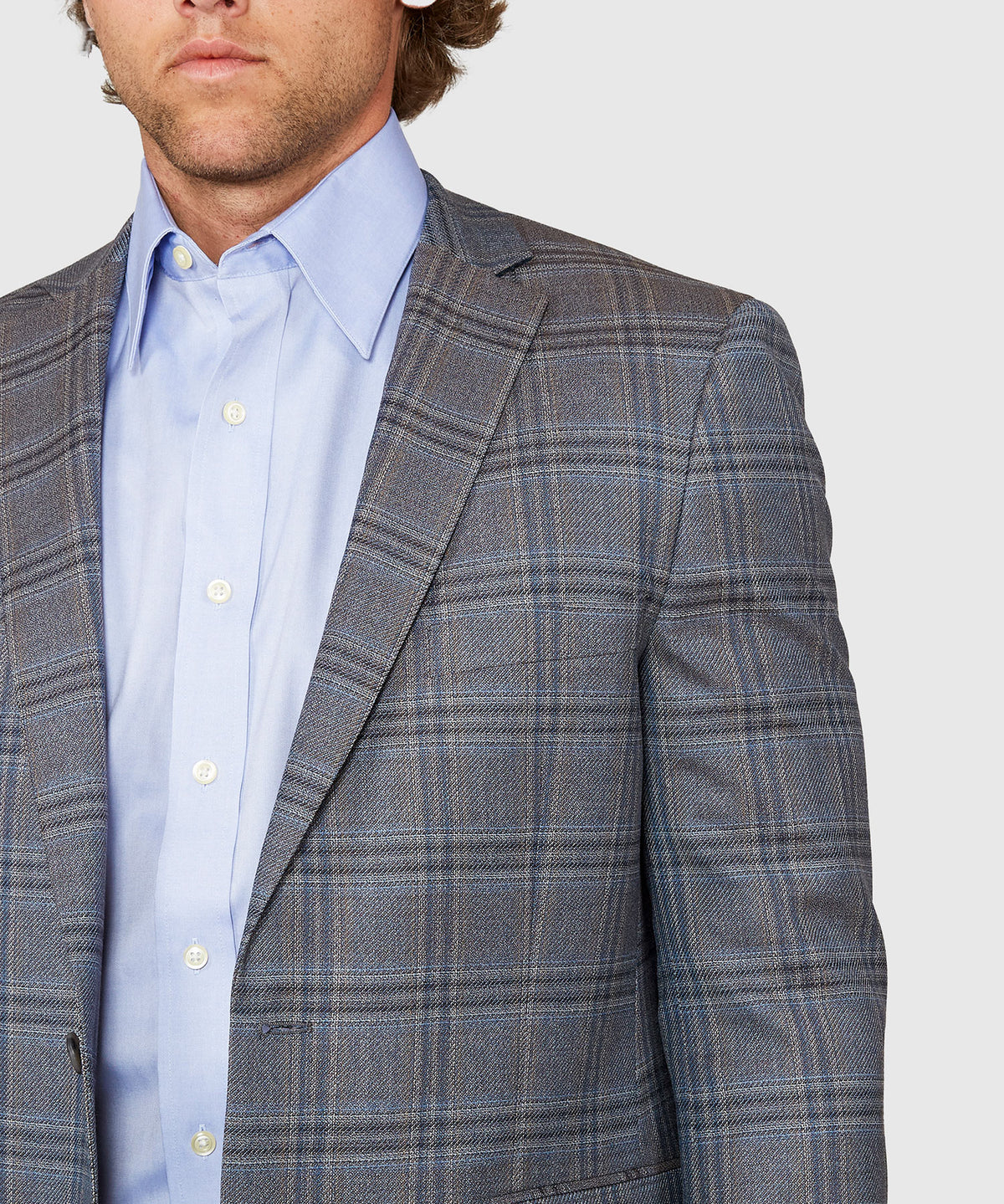 Westport Black Two Button Side Vent Windowpane Sport Coat, Men's Big & Tall