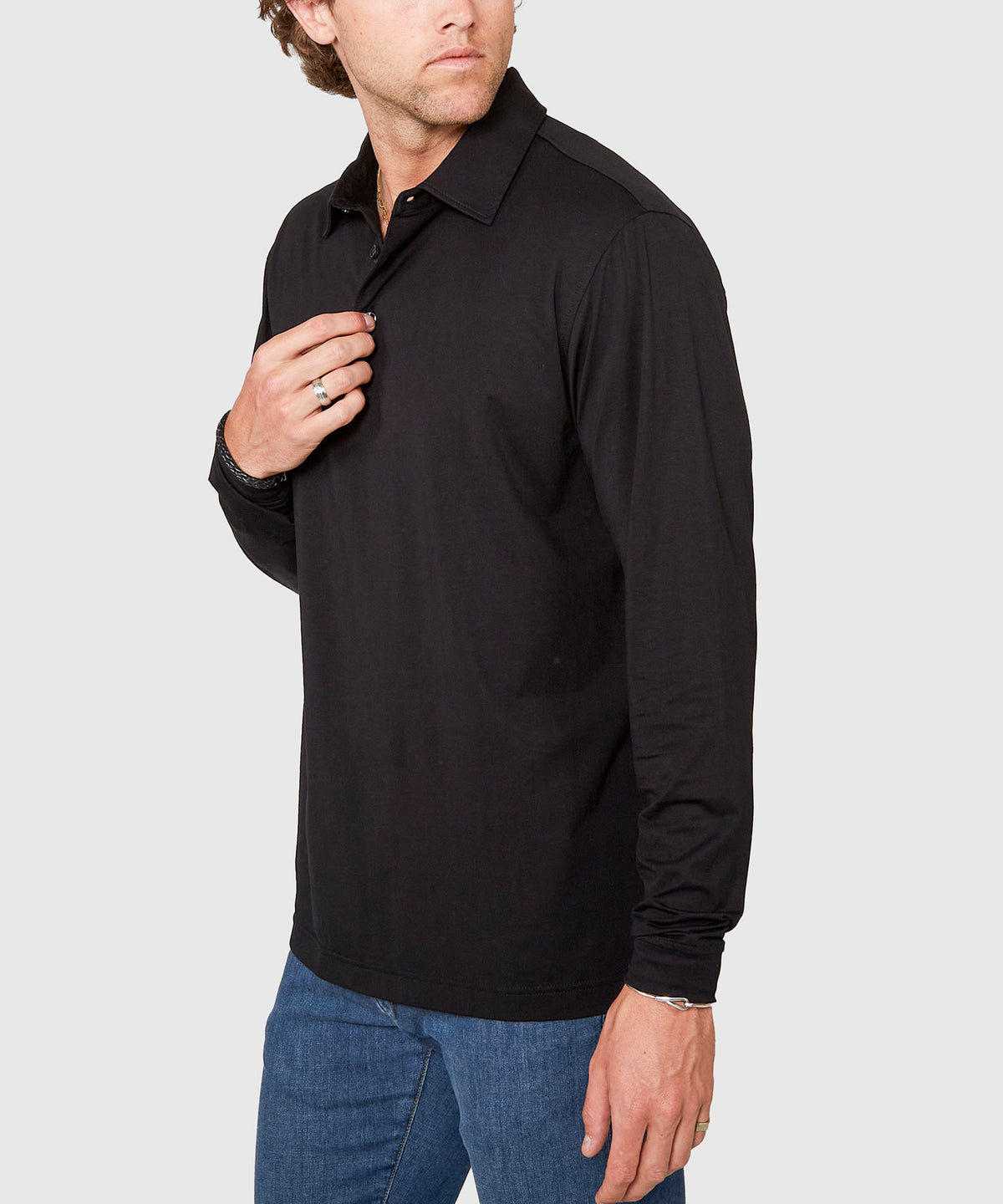 Westport No-Tuck Long Sleeve Cotton Rich Performance Polo, Men's Big & Tall