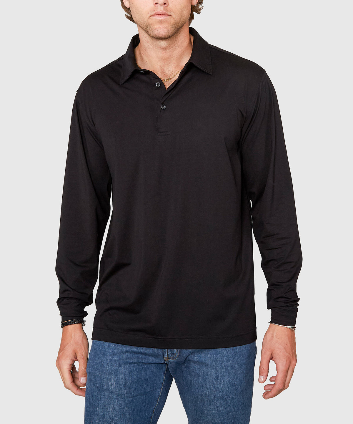 Westport No-Tuck Long Sleeve Cotton Rich Performance Polo, Men's Big & Tall