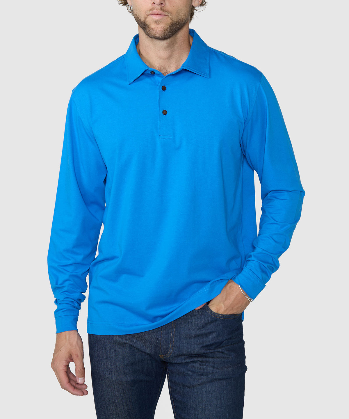 Westport No-Tuck Long Sleeve Cotton Rich Performance Polo, Men's Big & Tall