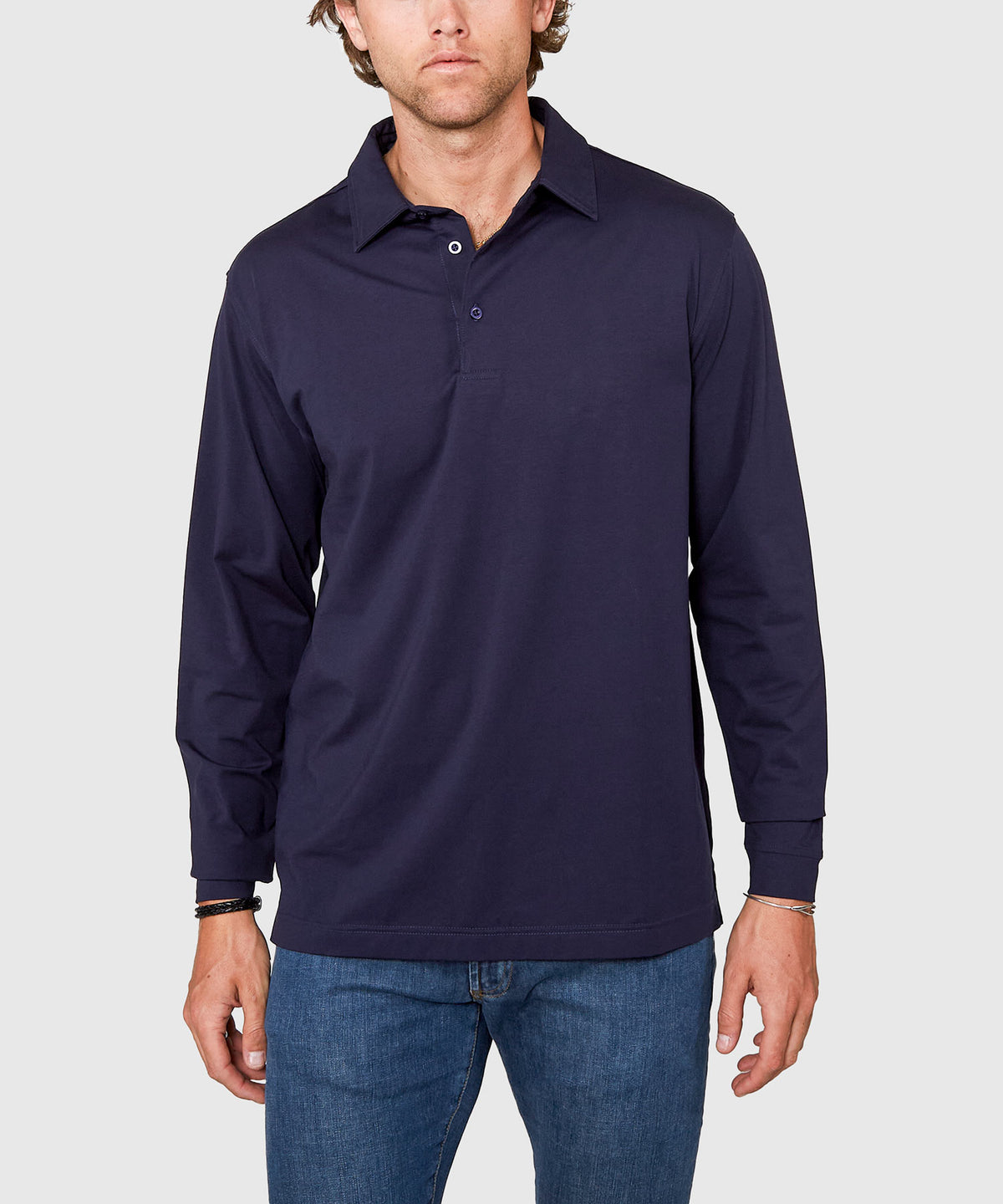 Westport No-Tuck Long Sleeve Cotton Rich Performance Polo, Men's Big & Tall