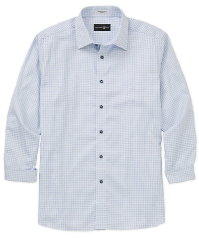 Westport 1989 Long Sleeve Spread Collar Shadow Check Dress Shirt, Men's Big & Tall