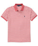 Polo Ralph Lauren men's mesh polo shirt, red-and-white striped, short sleeves