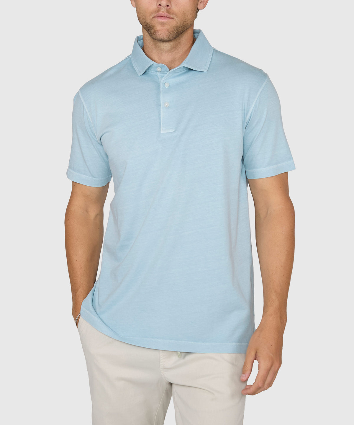 Westport Lifestyle Short Sleeve Sunwashed Polo, Men's Big & Tall