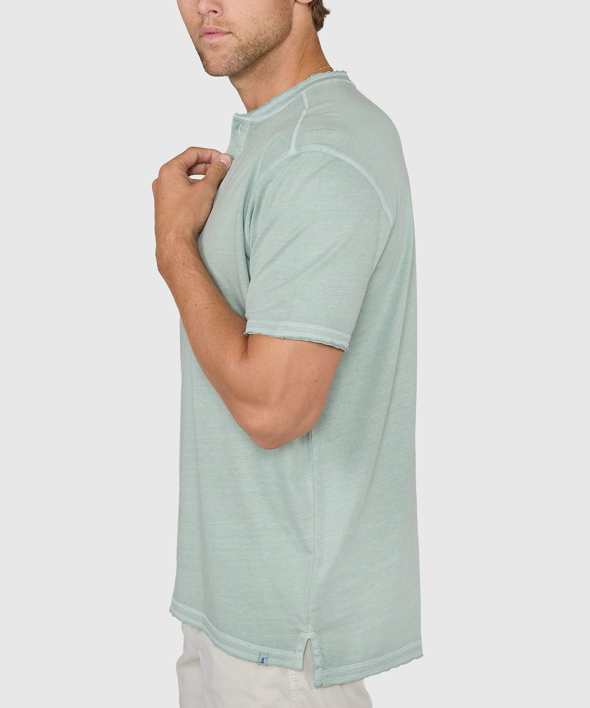 Westport Lifestyle Short Sleeve Sunwashed Henley, Men's Big & Tall