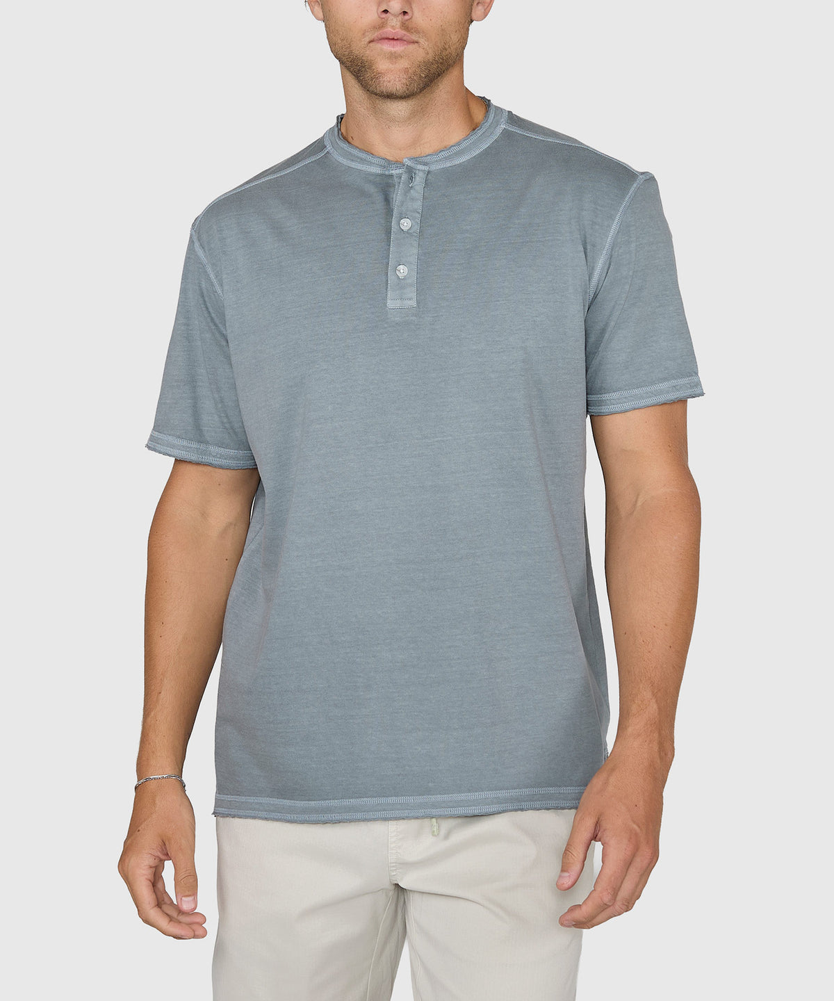 Westport Lifestyle Short Sleeve Sunwashed Henley, Men's Big & Tall