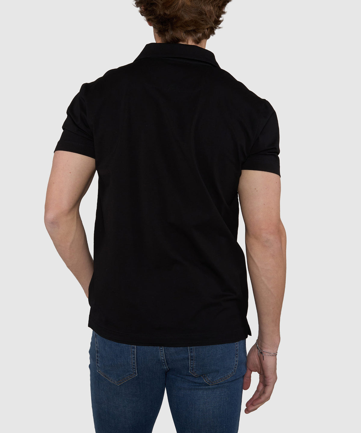 Westport No-Tuck Short Sleeve Cotton Performance Stretch Johnny Collar Knit Shirt, Men's Big & Tall