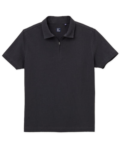 Westport No-Tuck Short Sleeve Cotton Performance Stretch Zip Polo, Men's Big & Tall