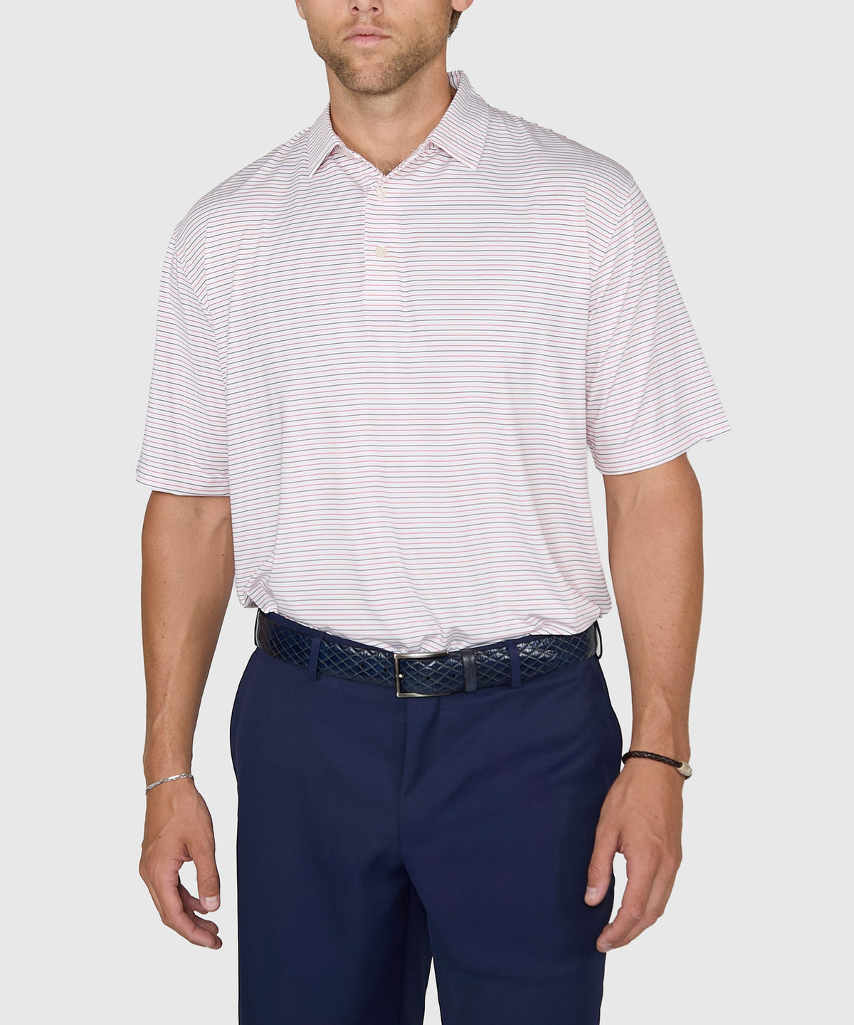 Westport Lifestyle Short Sleeve Performance Stripe Polo, Men's Big & Tall