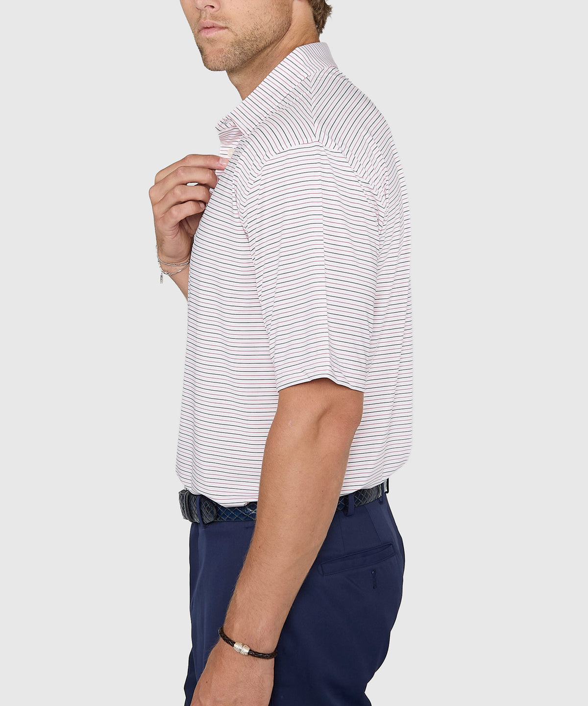 Westport Lifestyle Short Sleeve Performance Stripe Polo, Men's Big & Tall