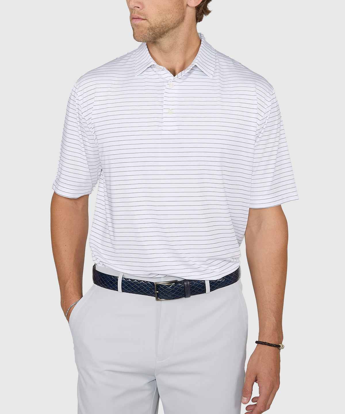 Westport Lifestyle Short Sleeve Performance Stripe Polo, Men's Big & Tall