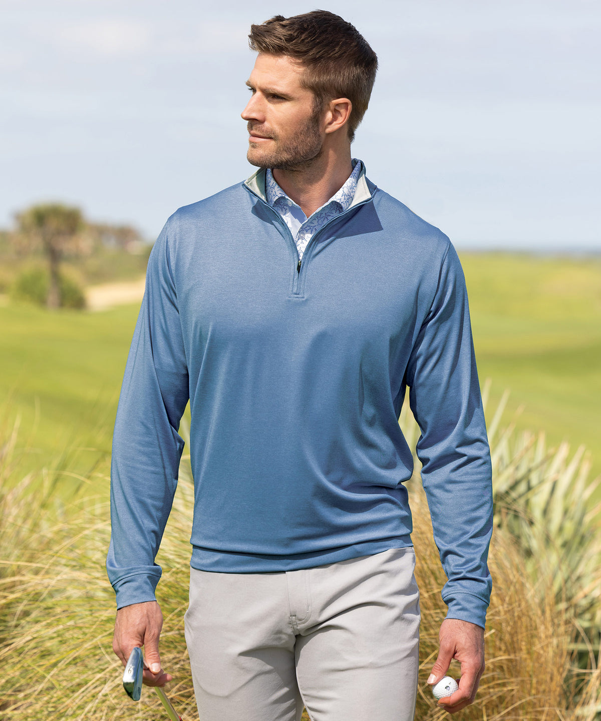 Westport Lifestyle Long Sleeve Strive Performance Quarter-Zip Pullover, Men's Big & Tall