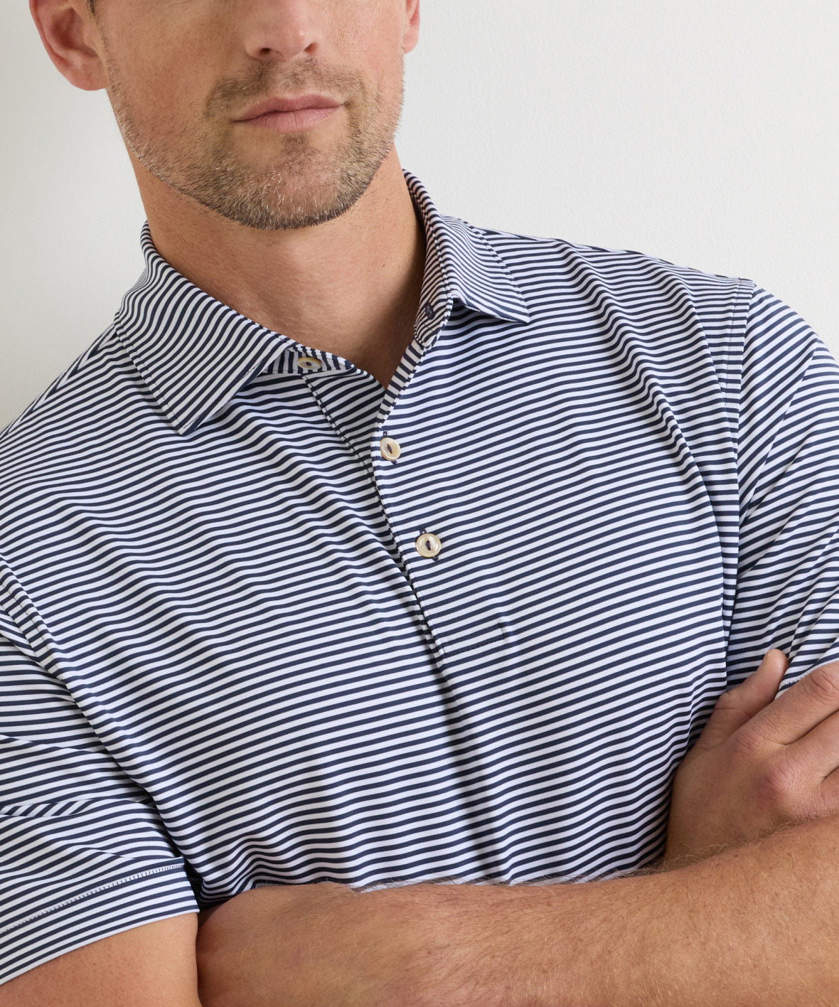 Peter Millar Hales Stripe Short Sleeve Performance Polo, Men's Big & Tall
