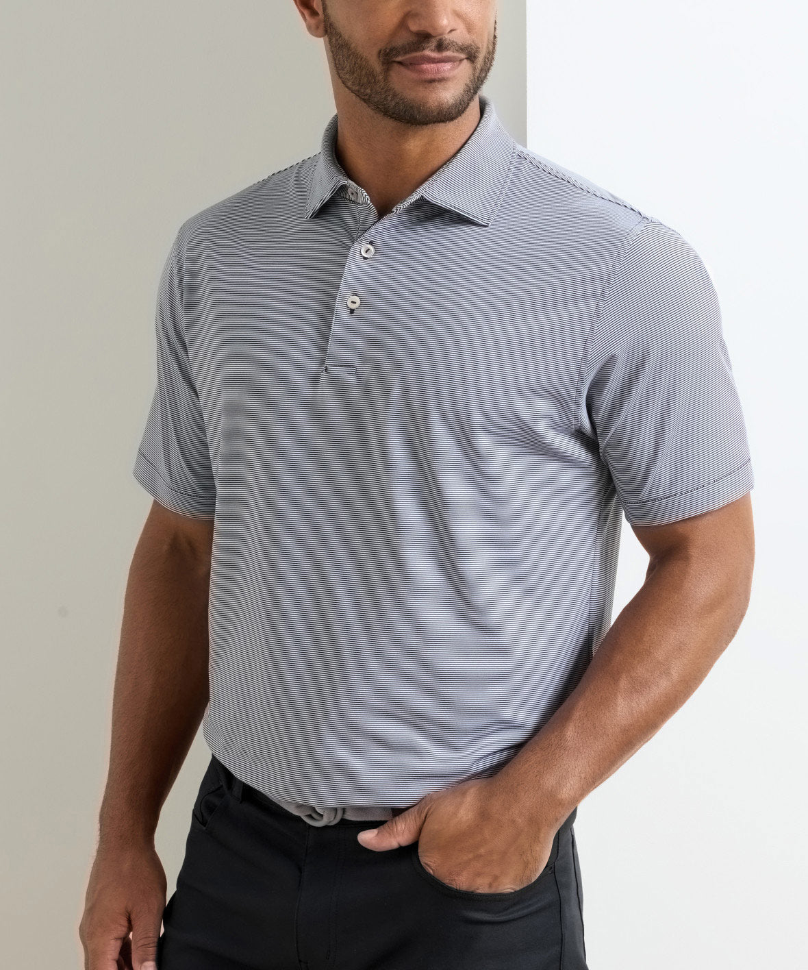 Peter Millar Jubilee Stripe Short Sleeve Polo, Men's Big & Tall