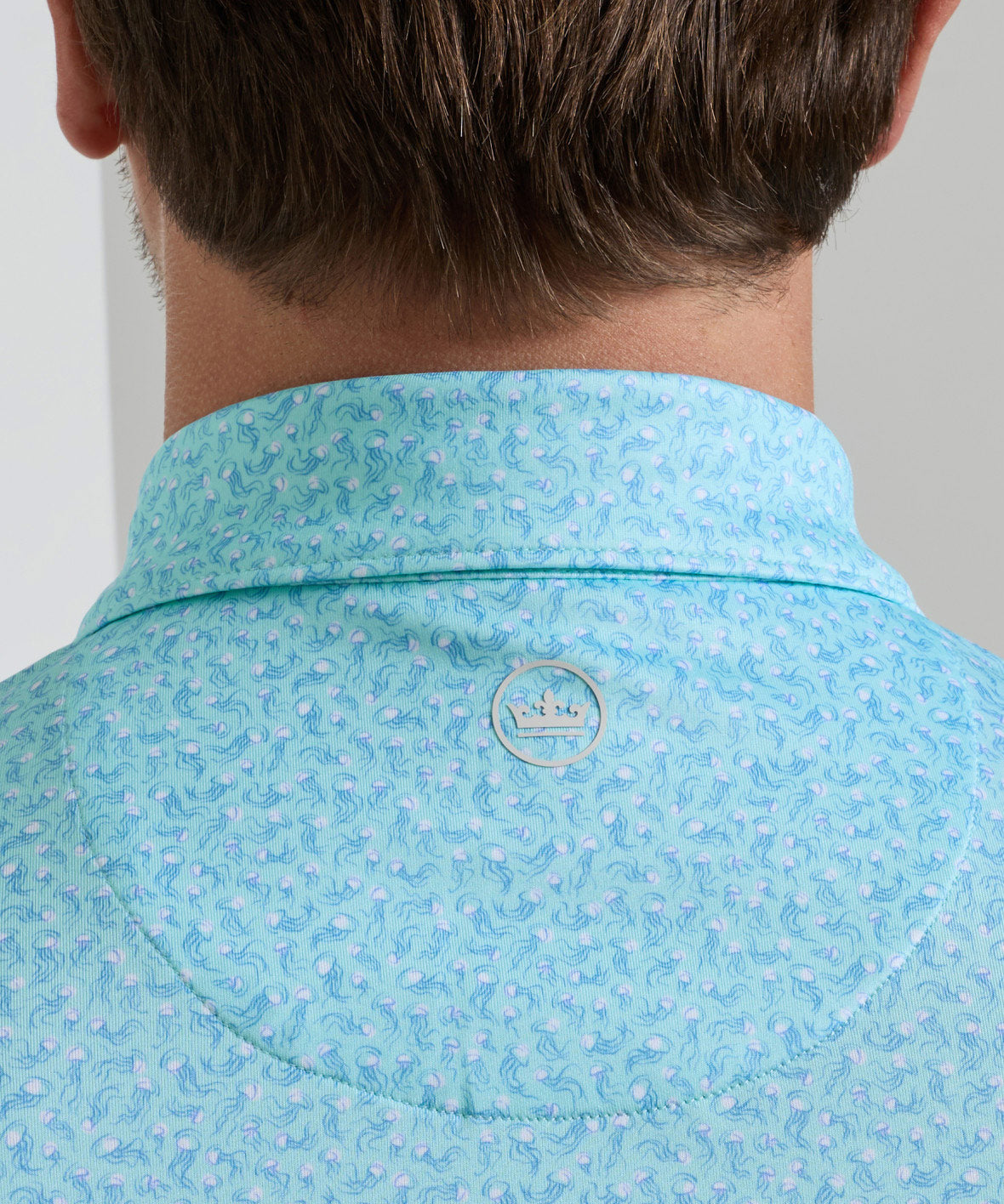 Peter Millar Jellyfish Print Short Sleeve Performance Polo, Men's Big & Tall