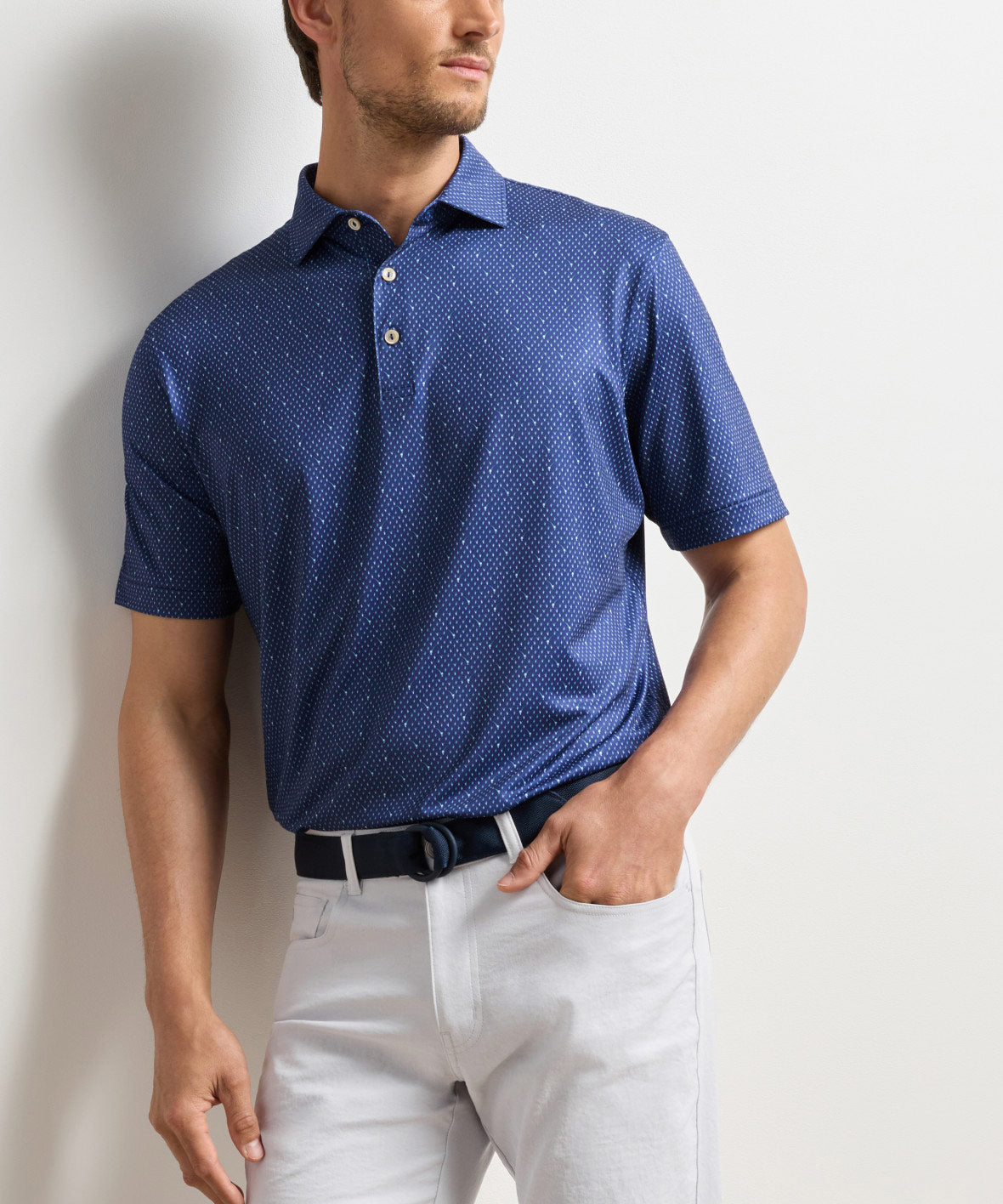 Peter Millar In The Rough Print Short Sleeve Performance Polo, Men's Big & Tall