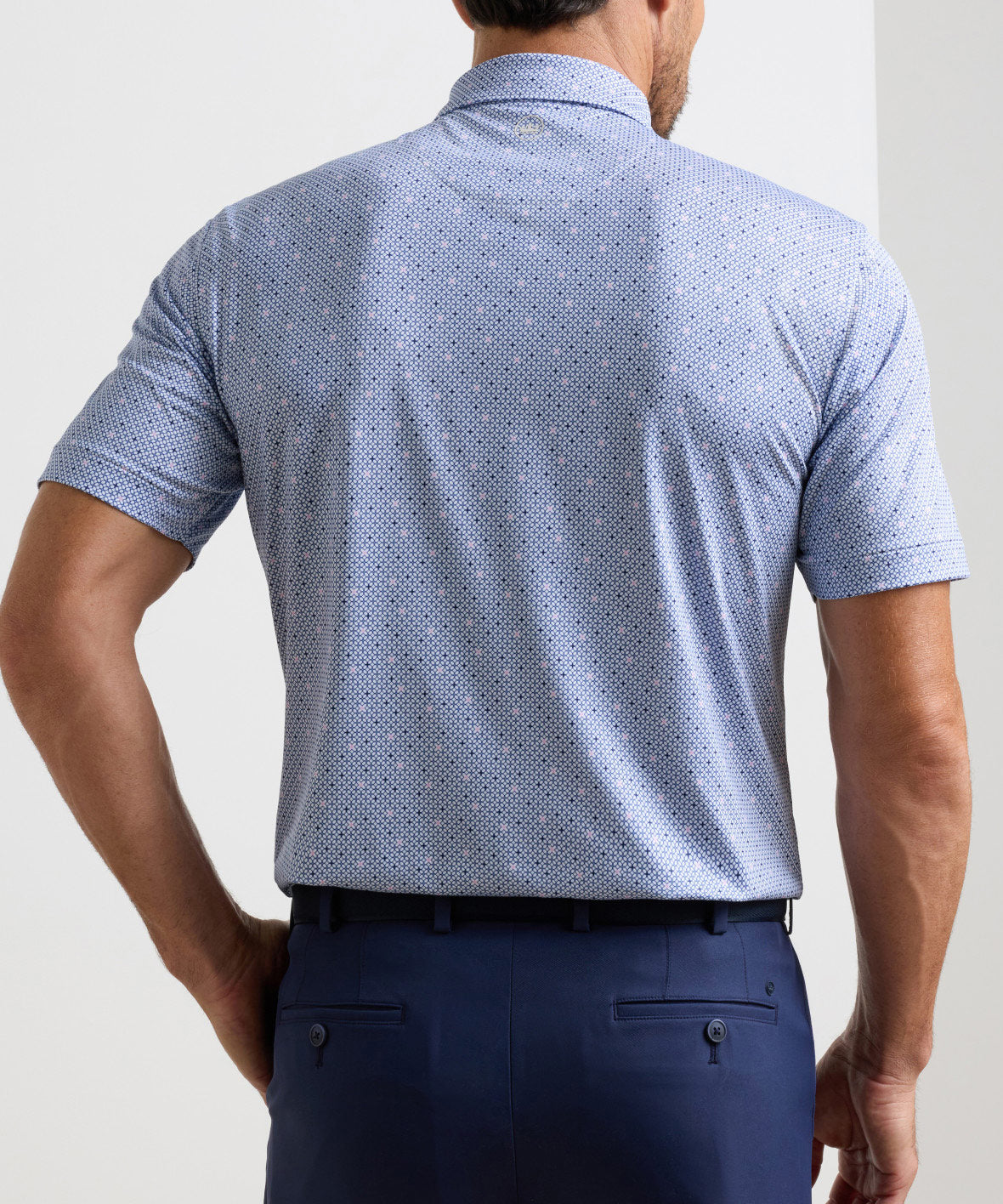 Peter Millar Barrier Print Short Sleeve Performance Polo, Men's Big & Tall