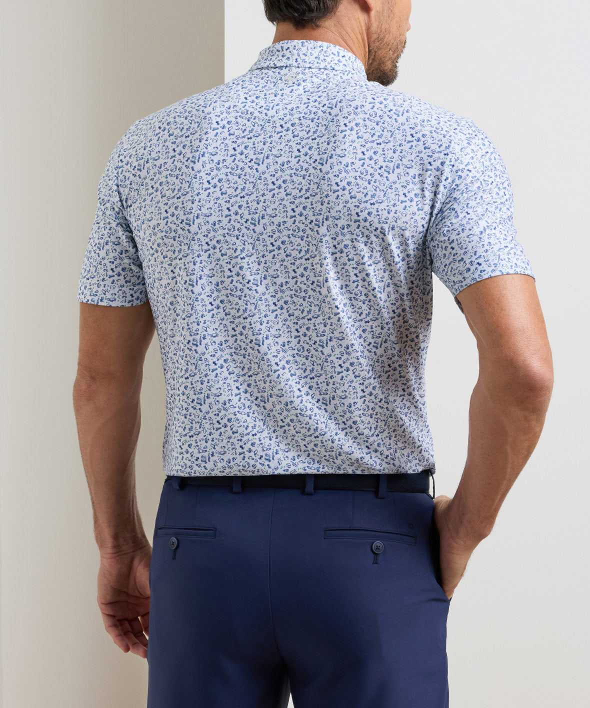 Peter Millar Tarantino Print Short Sleeve Performance Polo, Men's Big & Tall