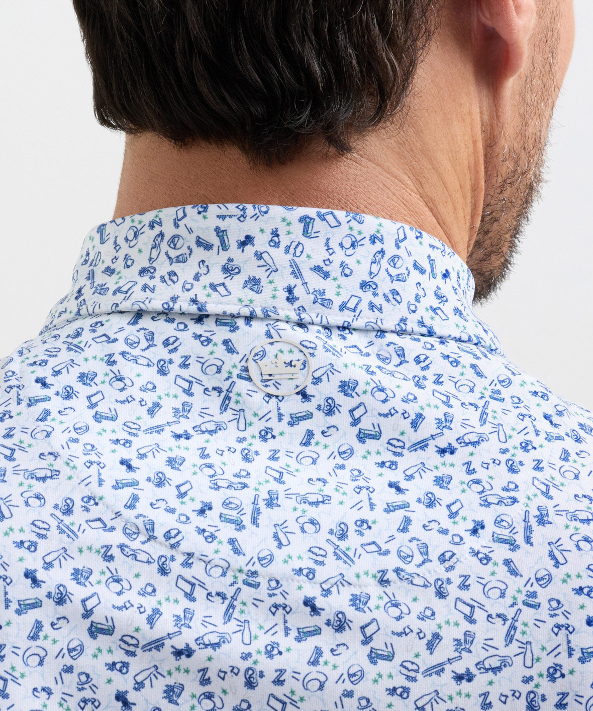 Peter Millar Tarantino Print Short Sleeve Performance Polo, Men's Big & Tall