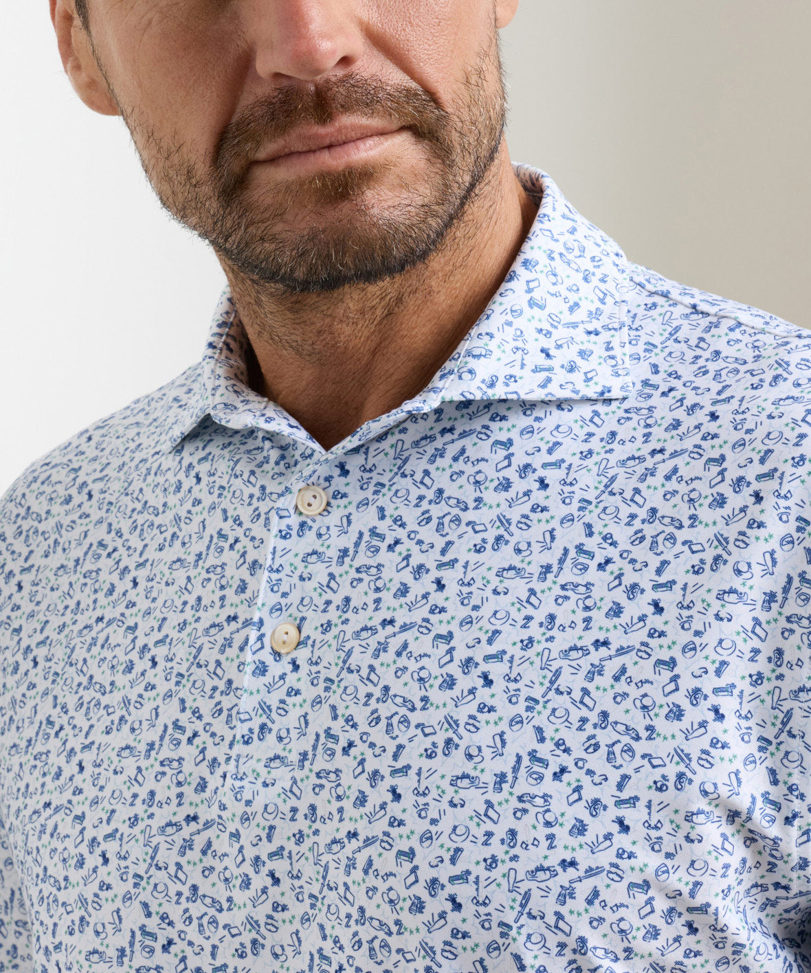 Peter Millar Tarantino Print Short Sleeve Performance Polo, Men's Big & Tall
