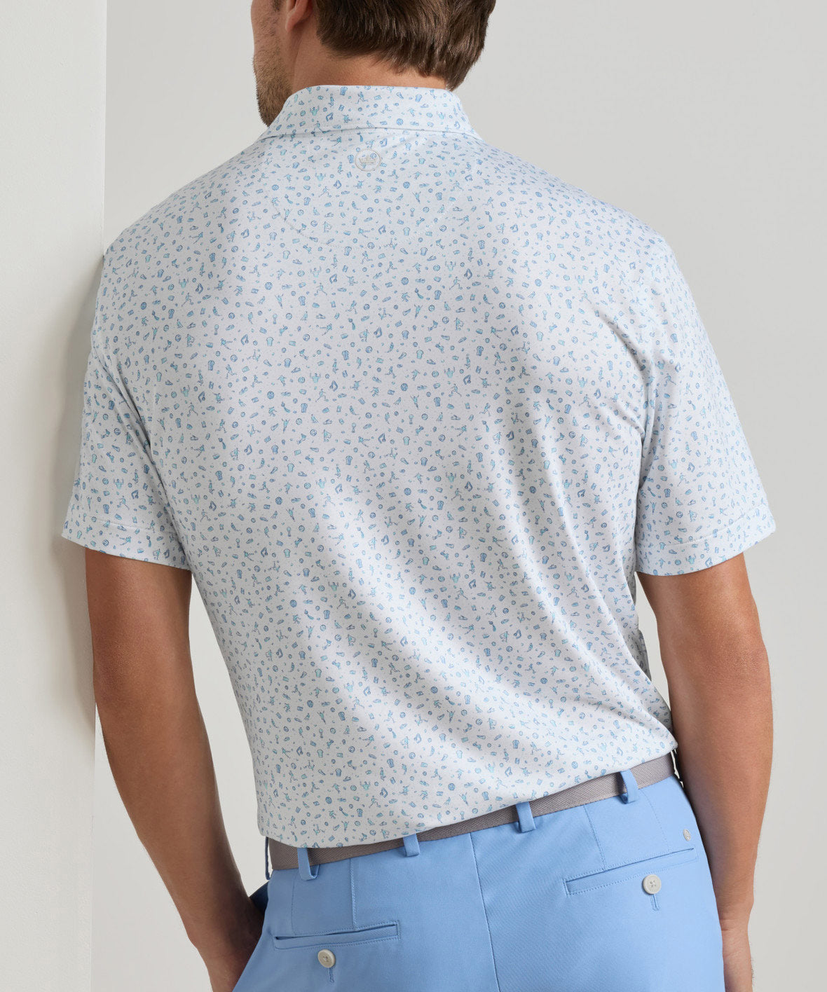 Peter Millar Goalie Print Short Sleeve Performance Polo, Men's Big & Tall