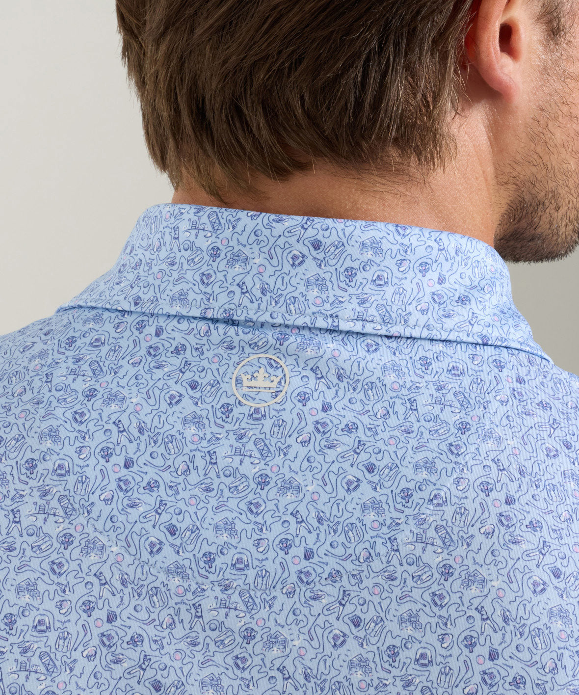 Peter Millar Parker Print Short Sleeve Performance Polo, Men's Big & Tall