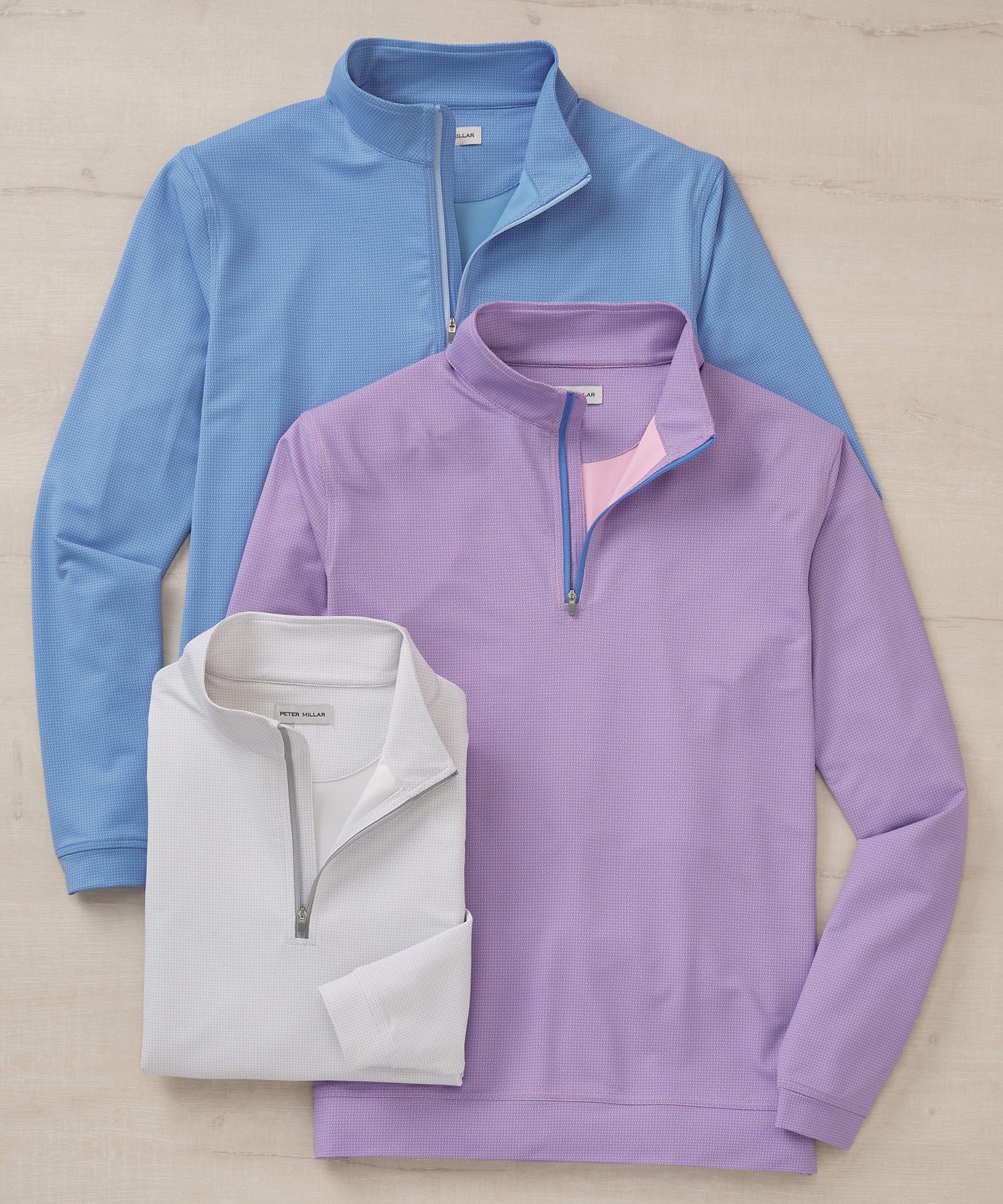 Peter Millar Big & Tall Basket Weave Perth Quarter-Zip Pullover