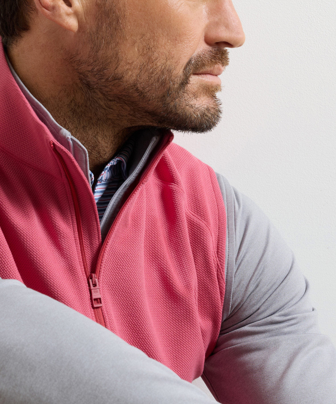 Peter Millar Cradle Pique Full Zip Vest, Men's Big & Tall