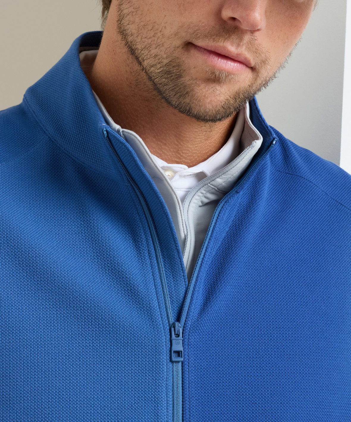 Peter Millar Cradle Pique Full Zip Vest, Men's Big & Tall