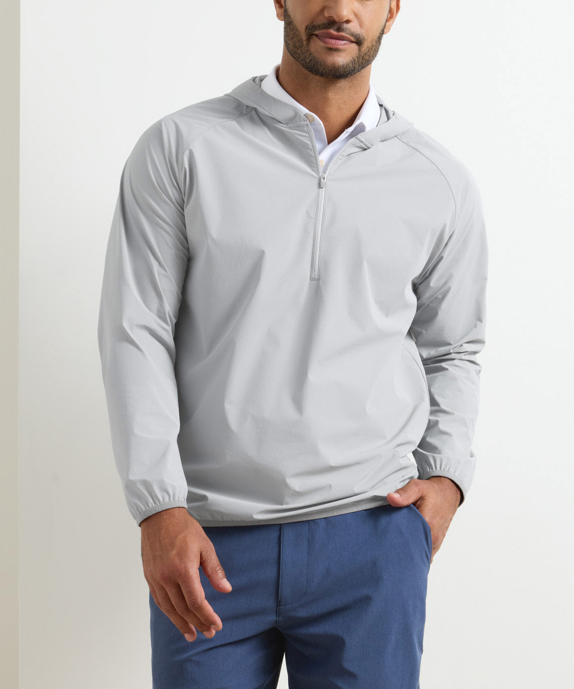 Men's Big & Tall Peter Millar Featherweight Sun Hoodie Gale Grey / LT Men's Big & Tall Peter Millar Featherweight Sun Hoodie Gale Grey / LT
