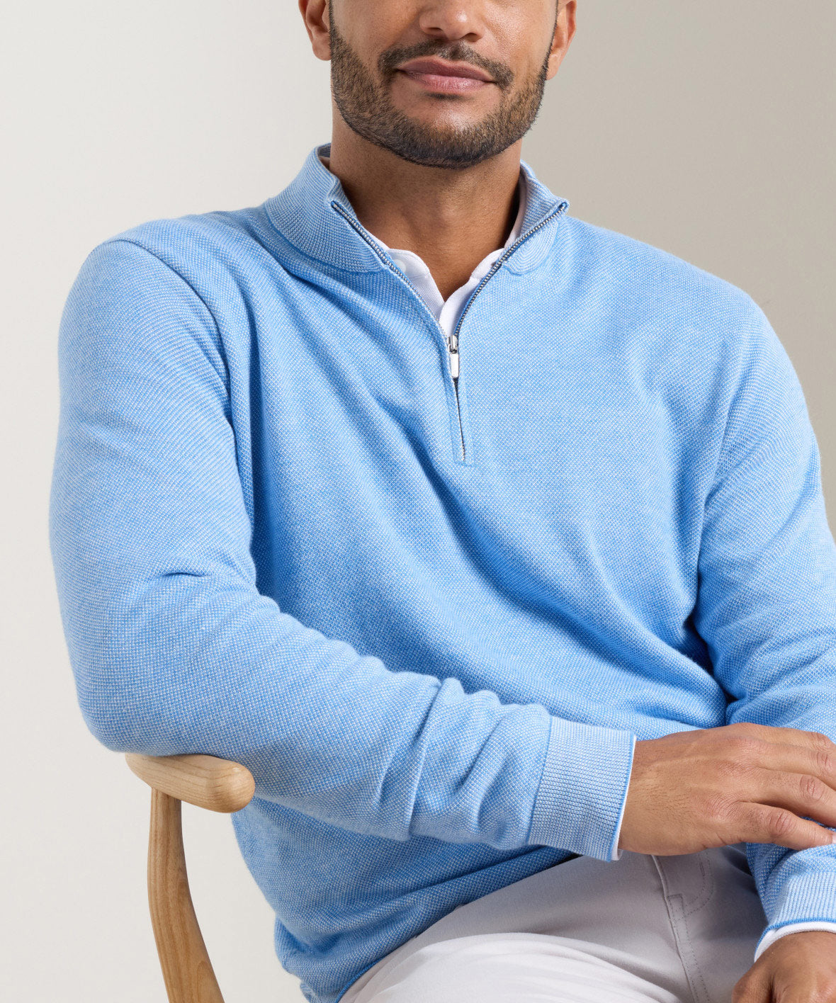 Peter Millar Coolspun Light Birdseye Quarter-Zip Pullover, Men's Big & Tall