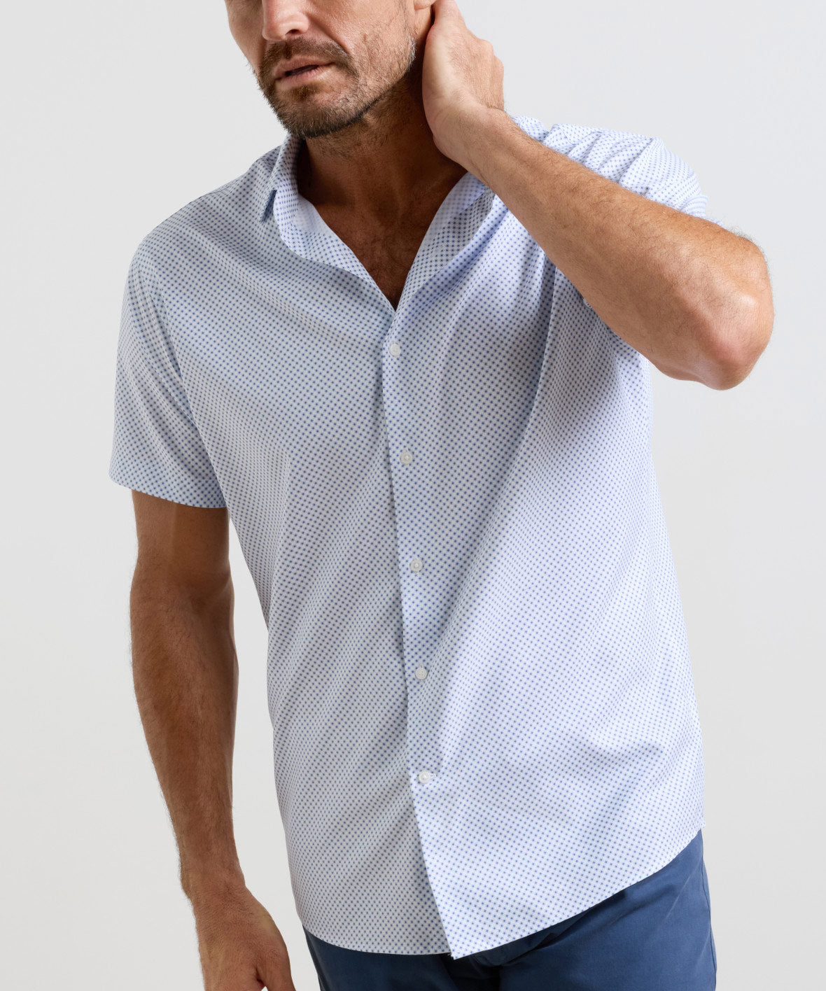 Peter Millar Cecil Performance Short Sleeve Poplin Sport Shirt, Men's Big & Tall
