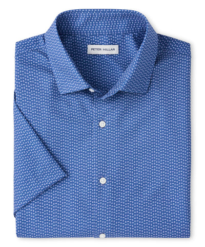 Peter Millar Jackson Performance Short Sleeve Poplin Sport Shirt, Men's Big & Tall