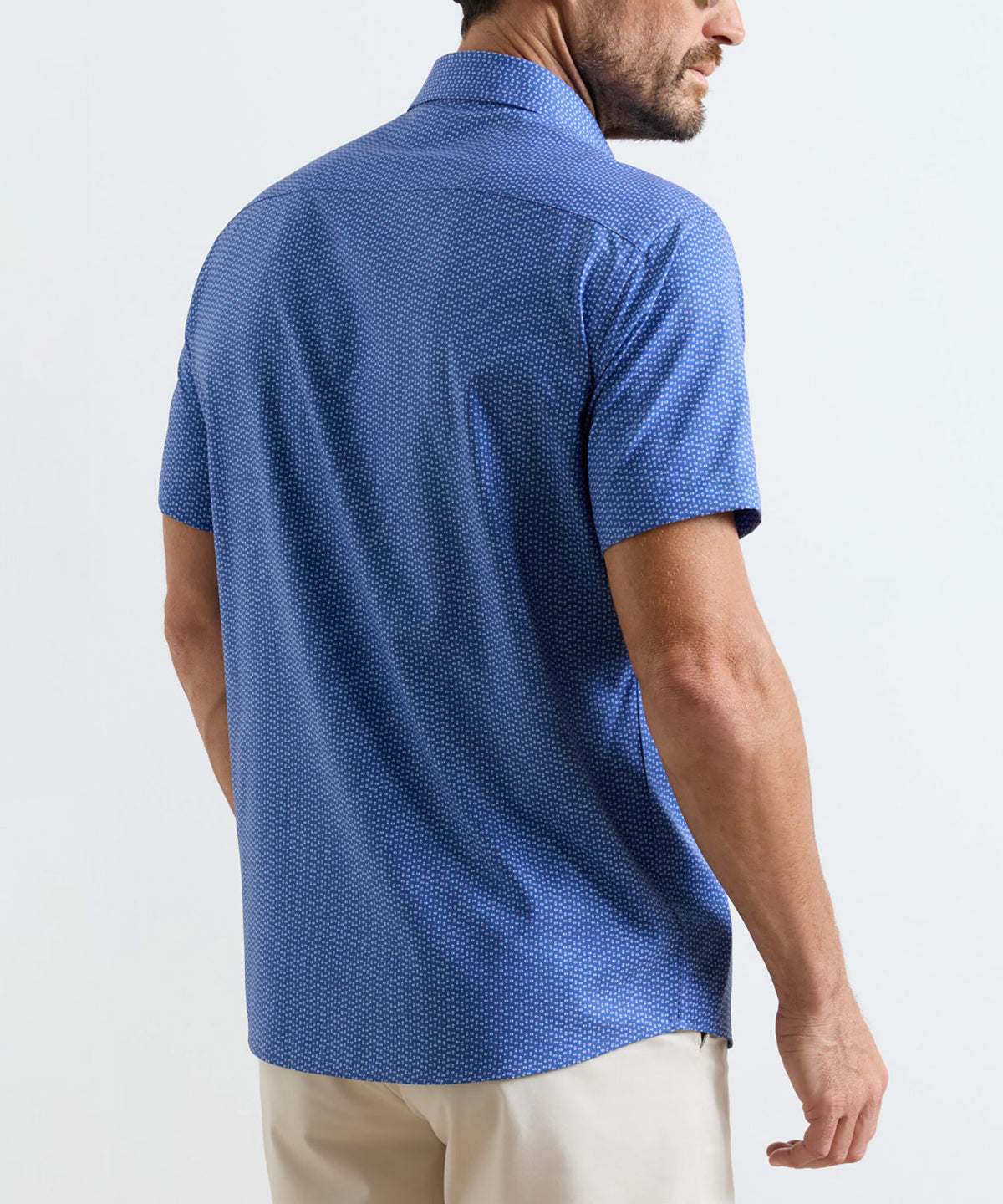 Peter Millar Jackson Performance Short Sleeve Poplin Sport Shirt, Men's Big & Tall