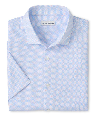 Peter Millar Baldwin Performance Short Sleeve Poplin Sport Shirt, Men's Big & Tall