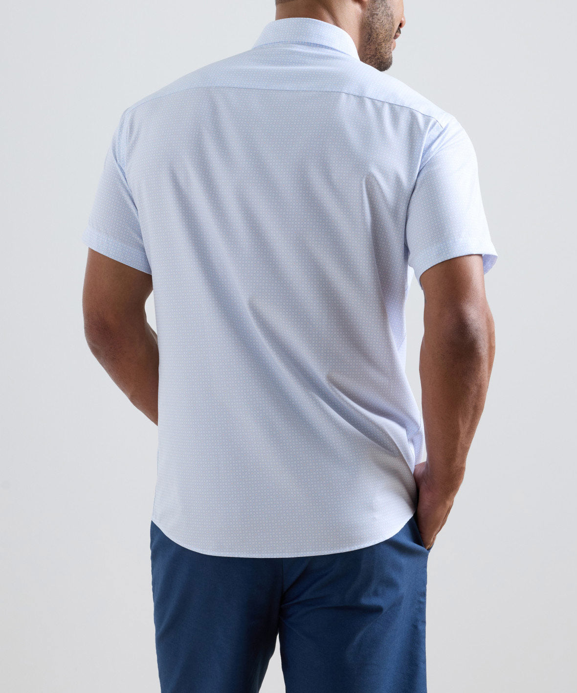 Peter Millar Baldwin Performance Short Sleeve Poplin Sport Shirt, Men's Big & Tall