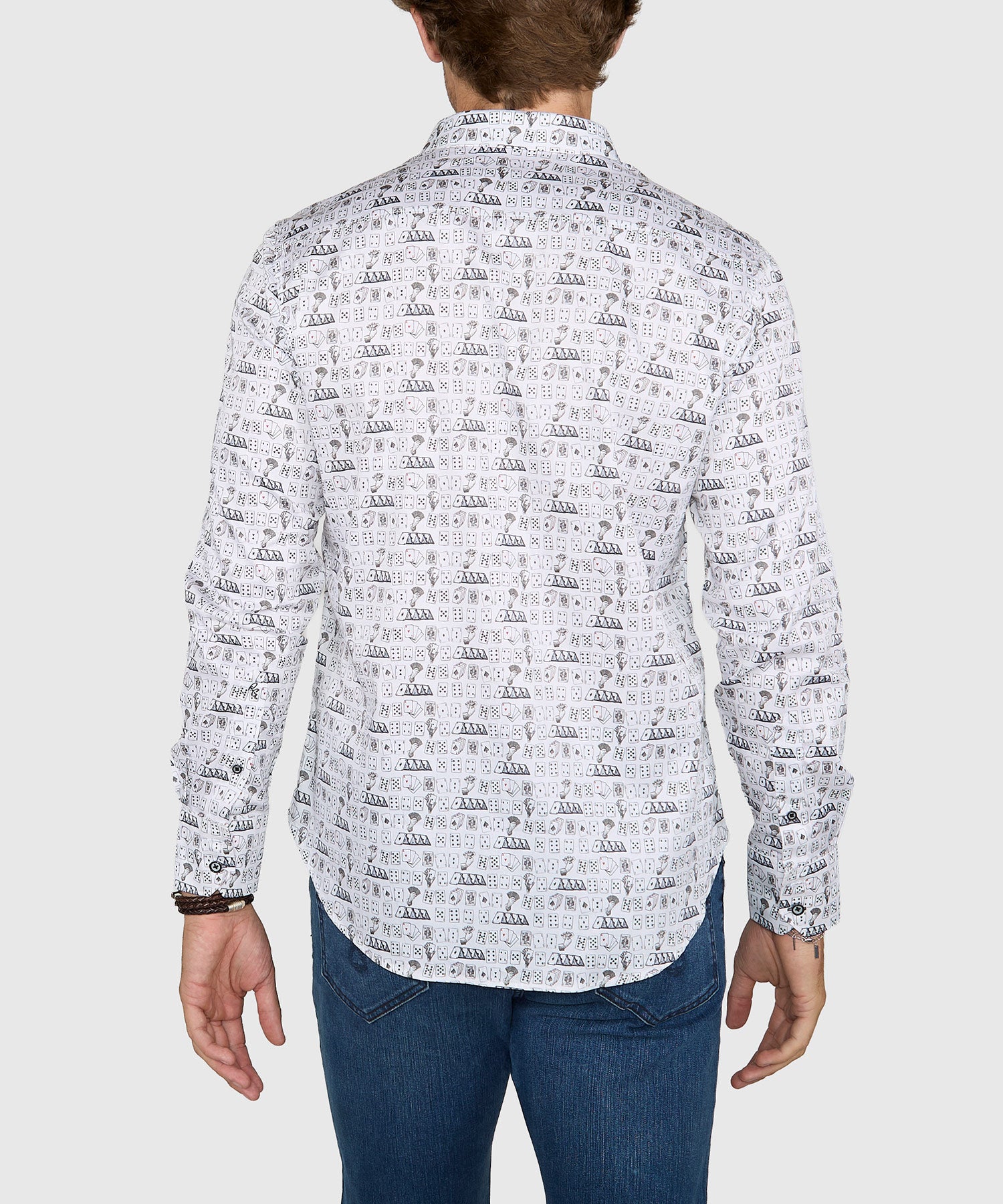 Men's Big & Tall Robert Graham Long Sleeve 52 Pick Up Sport Shirt White / 2XT Men's Big & Tall Robert Graham Long Sleeve 52 Pick Up Sport Shirt White / 2XT