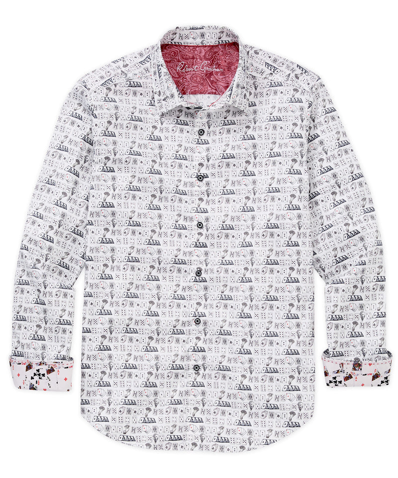 Men's Big & Tall Robert Graham Long Sleeve 52 Pick Up Sport Shirt White / 4XB