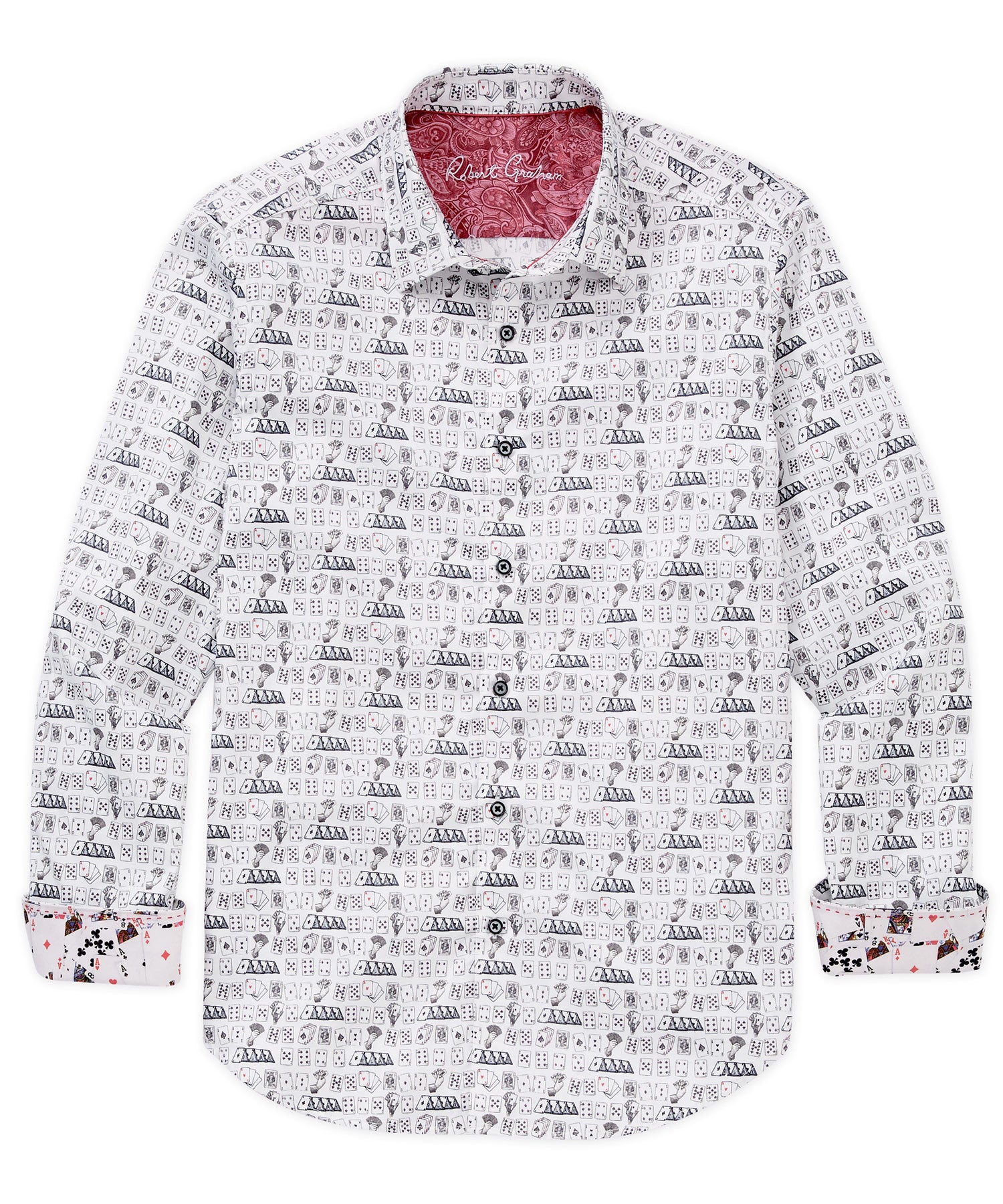 Men's Big & Tall Robert Graham Long Sleeve 52 Pick Up Sport Shirt White / 2XT Men's Big & Tall Robert Graham Long Sleeve 52 Pick Up Sport Shirt White / 2XT