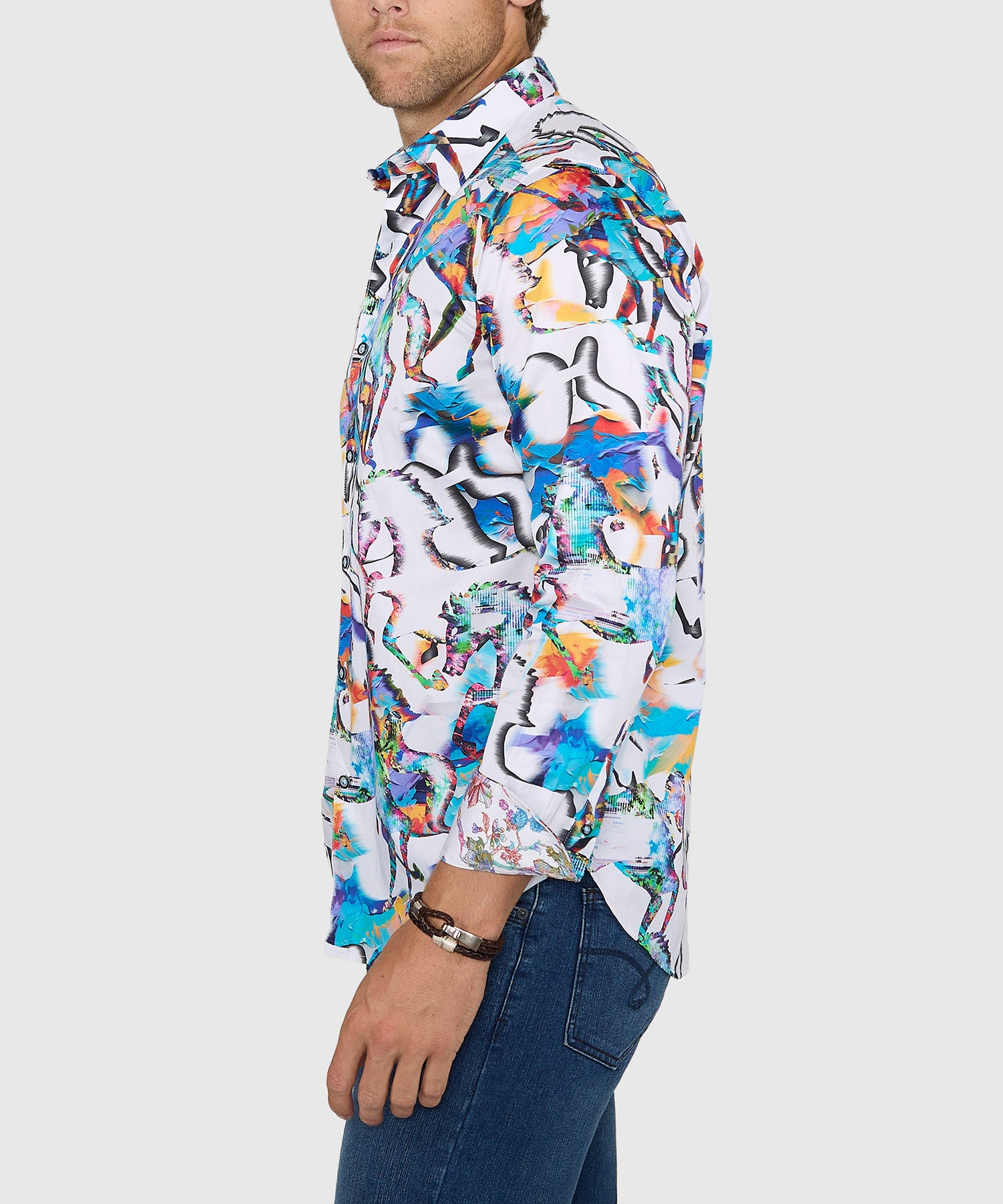 robert graham dress shirts Shirt Mens 3XLT Blue White Striped Long Sleeve Button Up Big Tall Casual shirts A vibrant paisley print highlights this button Men's Big & Tall Robert