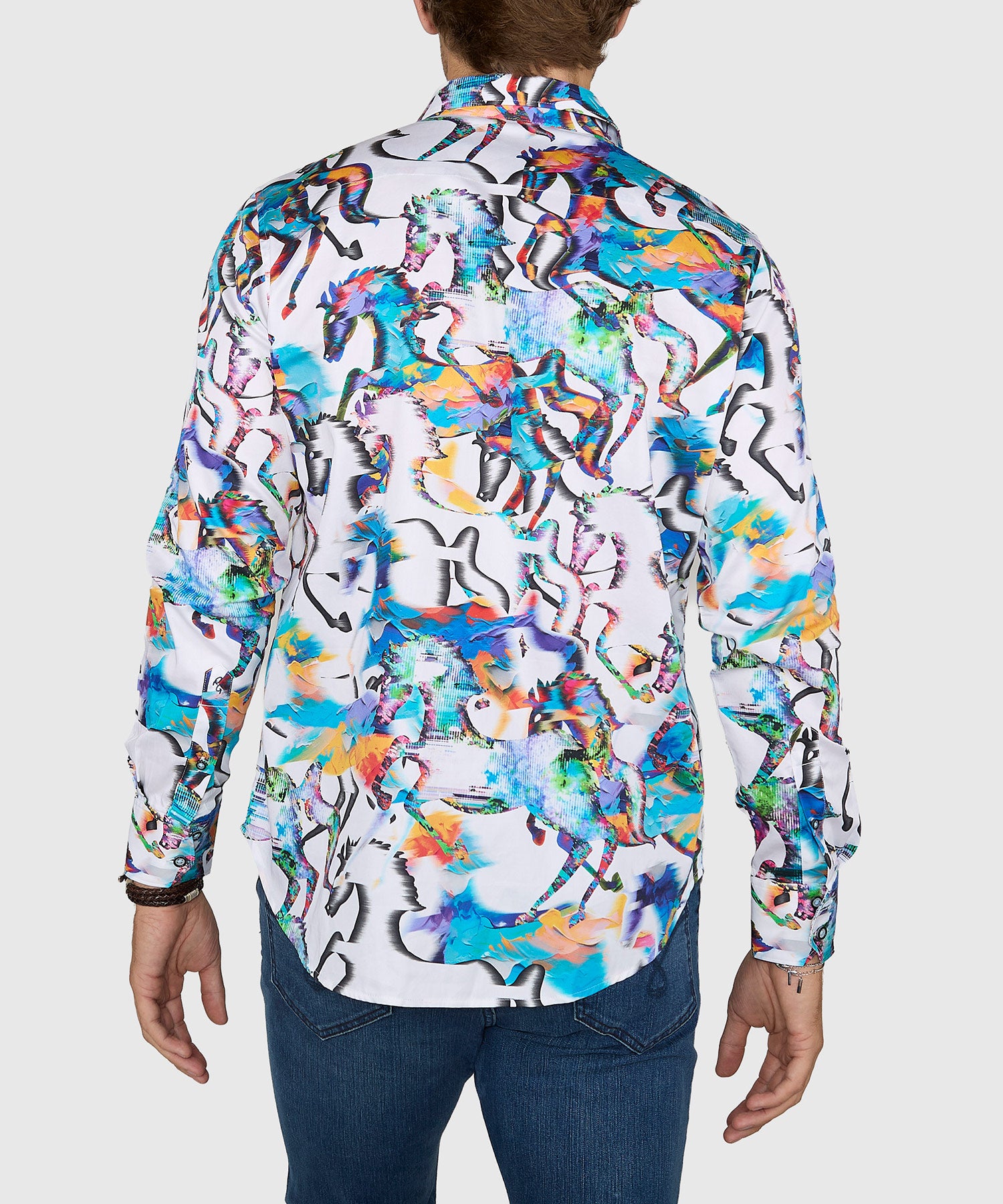 Men's Big & Tall Robert Graham Long Sleeve Mane Event Sport Shirt Multi / 3XB Men's Big & Tall Robert Graham Long Sleeve Mane Event Sport Shirt Multi / 3XB