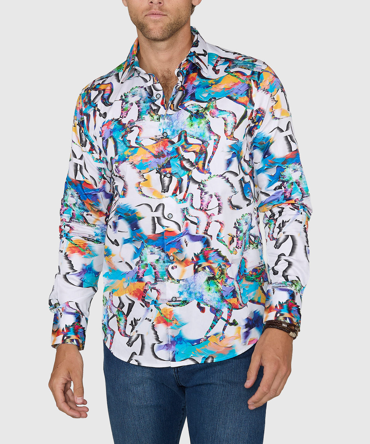 Robert Graham Long Sleeve Mane Event Sport Shirt, Men's Big & Tall