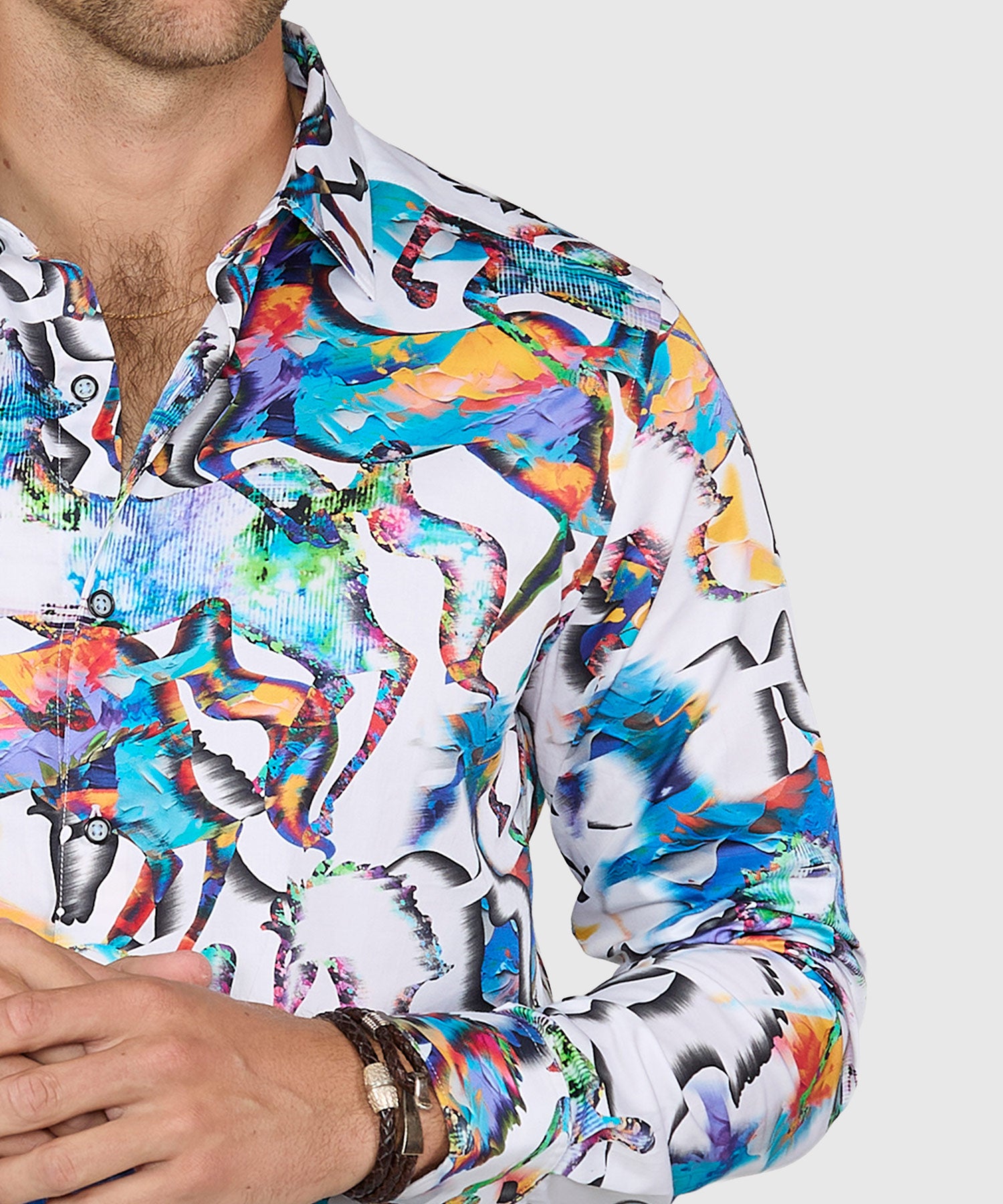 Men's Big & Tall Robert Graham Long Sleeve Mane Event Sport Shirt Multi / 3XB Men's Big & Tall Robert Graham Long Sleeve Mane Event Sport Shirt Multi / 3XB