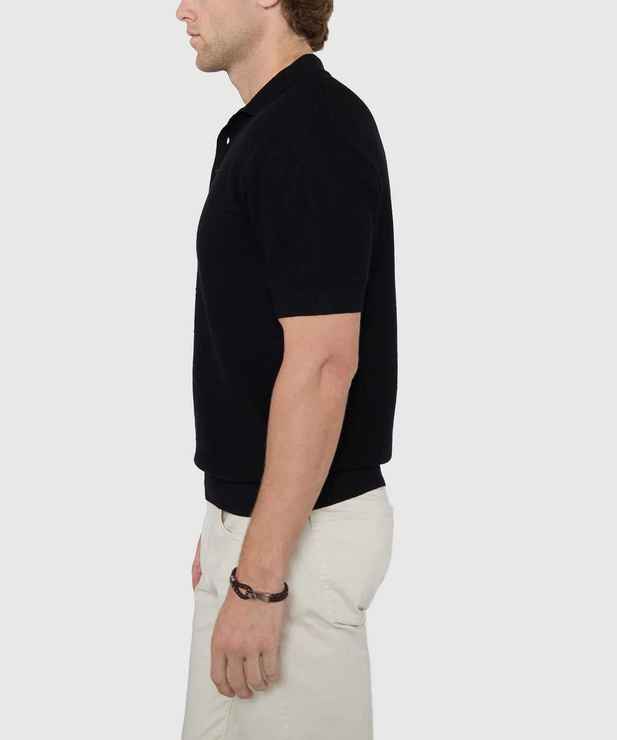 Westport Black Short Sleeve Legacy II Cotton Cashmere Polo, Men's Big & Tall